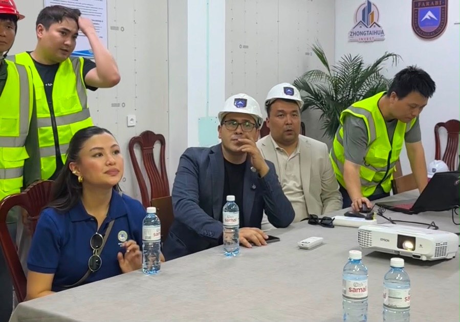 Members of the Public Council of Almaty, Rustam Kairyев and Akezhan Kenesov, conducted monitoring of the construction of a new student dormitory at Al-Farabi Kazakh National University.